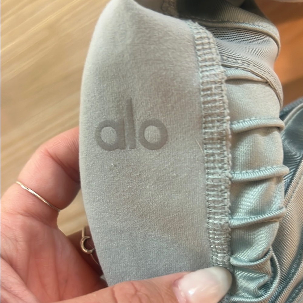 Women's alo moto Light Blue Leggings laurel - Picture 4 of 5